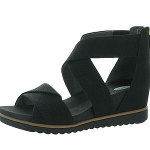 Women's  DrScholls Black Wedge Sandals